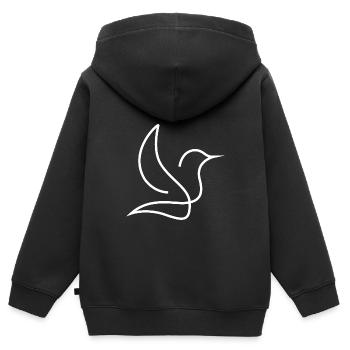 Vogel - Kinder Premium Organic Zip Hoodie - Schwarz - Hinten - AI Model Kid Male (0cm)