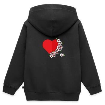 Valentinstag Liebesbrief Liebe Herz Kuss küssen - Kinder Premium Organic Zip Hoodie - Schwarz - Hinten - AI Model Kid Male (0cm)