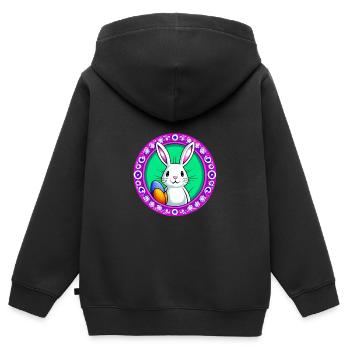 Osterhase Osterei Ostereier - Kinder Premium Organic Zip Hoodie - Schwarz - Hinten - AI Model Kid Male (0cm)