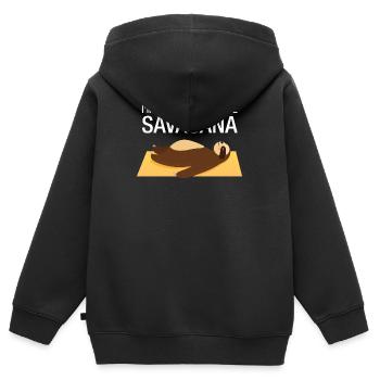 I'm Just Here For the Savasana - Sloth Yoga Yogi - Kids Premium Organic Zip-up Hoodie - black - Back - AI Model Kid Male (0cm)
