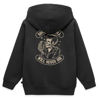 Rock n Roll - Rockabilly - Sweat Premium à capuche zippé enfant bio - noir - Dos - AI Model Kid Male (0cm)