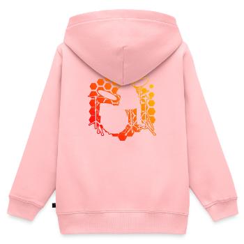 Drum Kit Percussionniste - Sweat Premium à capuche zippé enfant bio - rose - Dos - AI Model Kid Female (0cm)