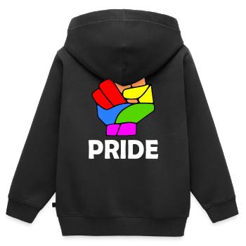 Pride - Kinder Premium Organic Zip Hoodie - Schwarz - Hinten - AI Model Kid Male (0cm)