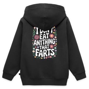 Végétarien Végétalien Végétarien Végétarien - Sweat Premium à capuche zippé enfant bio - noir - Dos - AI Model Kid Male (0cm)
