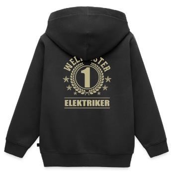Weltbester Elektriker - Kinder Premium Organic Zip Hoodie - Schwarz - Hinten - AI Model Kid Male (0cm)