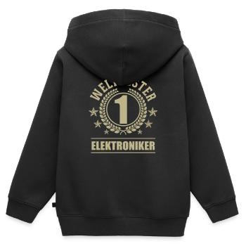 Weltbester Elektroniker - Kinder Premium Organic Zip Hoodie - Schwarz - Hinten - AI Model Kid Male (0cm)