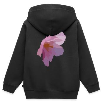 Blüten - Kinder Premium Organic Zip Hoodie - Schwarz - Hinten - AI Model Kid Male (0cm)