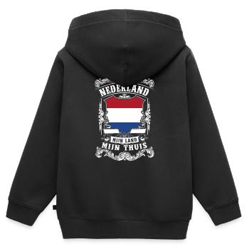 Nederland - Holland - Kinder Premium Organic Zip Hoodie - Schwarz - Hinten - AI Model Kid Male (0cm)