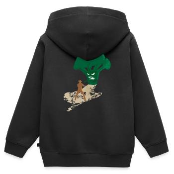 Endgegner Brokkoli - Kinder Premium Organic Zip Hoodie - Schwarz - Hinten - AI Model Kid Male (0cm)