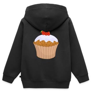 cupcake muffin cake kuchen backen bakery68 - Kinder Premium Organic Zip Hoodie - Schwarz - Hinten - AI Model Kid Male (0cm)