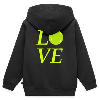 Love Tennis - Kinder Premium Organic Zip Hoodie - Schwarz - Hinten - AI Model Kid Male (0cm)