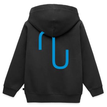 Neue Homöopathie - Heilzeichen Sinuskurve - Kinder Premium Organic Zip Hoodie - Schwarz - Hinten - AI Model Kid Male (0cm)