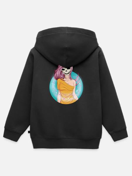 Totenkopf des Windes - Kinder Premium Organic Zip Hoodie - Schwarz
