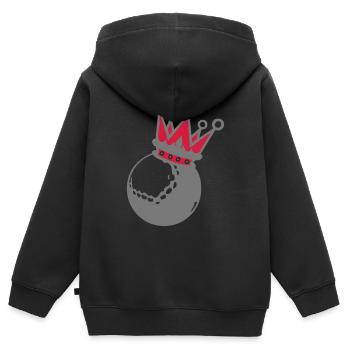 Golfball-Krone crown1 - Kinder Premium Organic Zip Hoodie - Schwarz - Hinten - AI Model Kid Male (0cm)