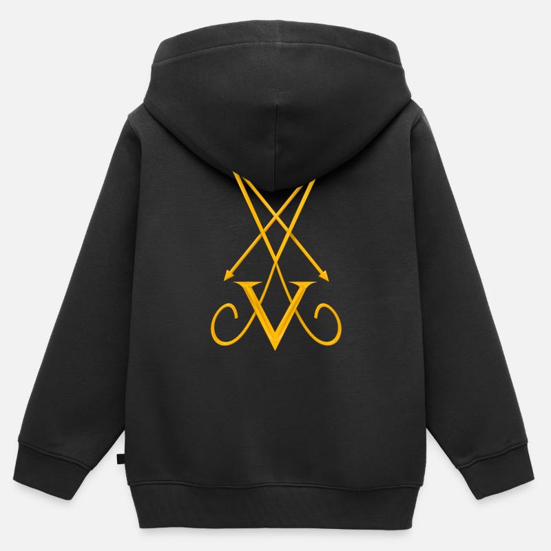 Symbol - Sweat Premium à capuche zippé enfant bio - noir