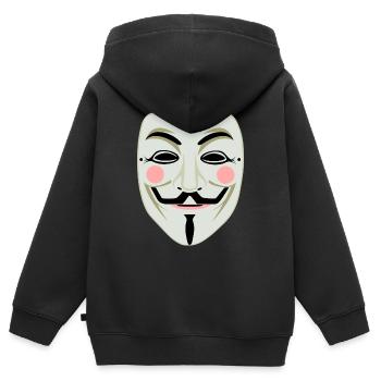 anonyme - Sweat Premium à capuche zippé enfant bio - noir - Dos - AI Model Kid Male (0cm)