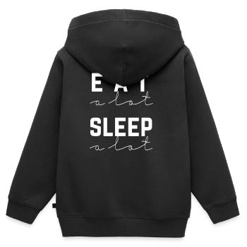 viel Essen Schlafen - Kinder Premium Organic Zip Hoodie - Schwarz - Hinten - AI Model Kid Male (0cm)