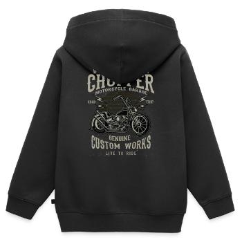 West Coast Chopper - Sweat Premium à capuche zippé enfant bio - noir - Dos - AI Model Kid Male (0cm)