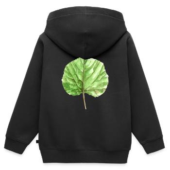 Lindenblatt - Kinder Premium Organic Zip Hoodie - Schwarz - Hinten - AI Model Kid Male (0cm)