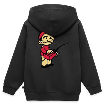modell Kind mit Modellfunksteuerung - Kinder Premium Organic Zip Hoodie - Schwarz - Hinten - AI Model Kid Male (0cm)