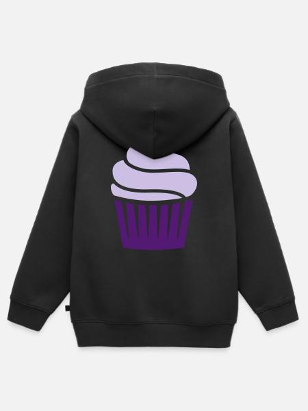 Cupcake zweifarbig - Kinder Premium Organic Zip Hoodie - Schwarz