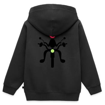 Motorradfahrer - Kinder Premium Organic Zip Hoodie - Schwarz - Hinten - AI Model Kid Male (0cm)