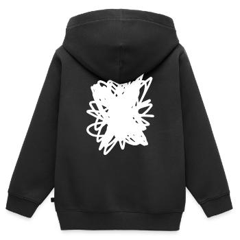 Scribble Fleck Gekritzel - Kinder Premium Organic Zip Hoodie - Schwarz - Hinten - AI Model Kid Male (0cm)