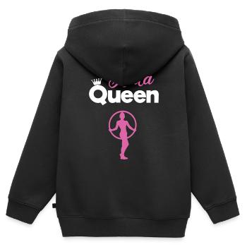 Hula Queen Hullern Königin HulaHoop - Kinder Premium Organic Zip Hoodie - Schwarz - Hinten - AI Model Kid Male (0cm)