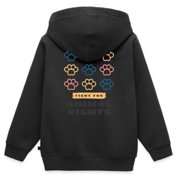Fight for animal rights - Kinder Premium Organic Zip Hoodie - Schwarz - Hinten - AI Model Kid Male (0cm)