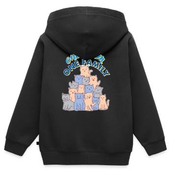 team familie katze hundesport elternzeit witzig - Kinder Premium Organic Zip Hoodie - Schwarz - Hinten - AI Model Kid Male (0cm)