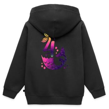 4 Geburtstag Meerjungfrau - Kinder Premium Organic Zip Hoodie - Schwarz - Hinten - AI Model Kid Male (0cm)