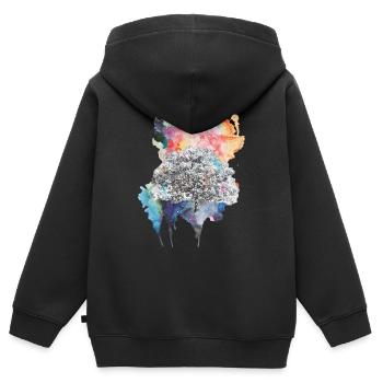 Explosion of color - Kids Premium Organic Zip-up Hoodie - black - Back - AI Model Kid Male (0cm)
