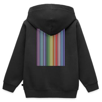 Pastellfarben - Streifen - Kinder Premium Organic Zip Hoodie - Schwarz - Hinten - AI Model Kid Male (0cm)