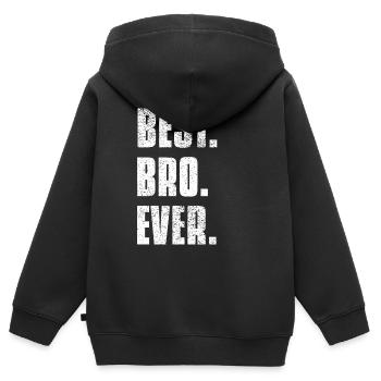Frère - Meilleur frère - Sweat Premium à capuche zippé enfant bio - noir - Dos - AI Model Kid Male (0cm)