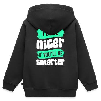 Sarkasmus Komisch Ironie - Kinder Premium Organic Zip Hoodie - Schwarz - Hinten - AI Model Kid Male (0cm)