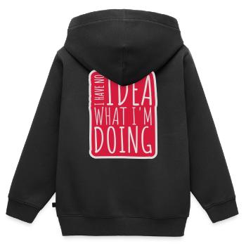 Aucune idée - Sweat Premium à capuche zippé enfant bio - noir - Dos - AI Model Kid Male (0cm)