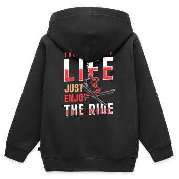 Ski Alpen Snowboard Skipiste - Kinder Premium Organic Zip Hoodie - Schwarz - Hinten - AI Model Kid Male (0cm)