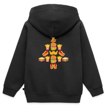 Fast Food Christmas Tree - Kids Premium Organic Zip-up Hoodie - black - Back - AI Model Kid Male (0cm)
