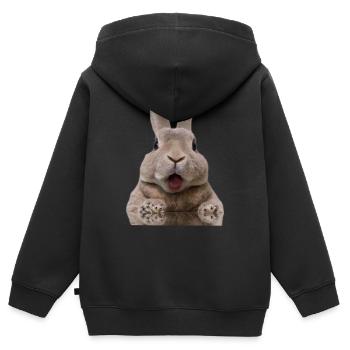 Kaninchen - Kinder Premium Organic Zip Hoodie - Schwarz - Hinten - AI Model Kid Male (0cm)