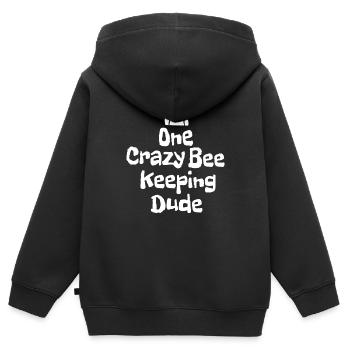 One crazy bee keeping dude - Kids Premium Organic Zip-up Hoodie - black - Back - AI Model Kid Male (0cm)