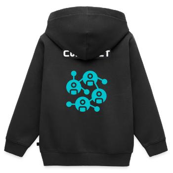Internet Connect ensemble - Sweat Premium à capuche zippé enfant bio - noir - Dos - AI Model Kid Male (0cm)