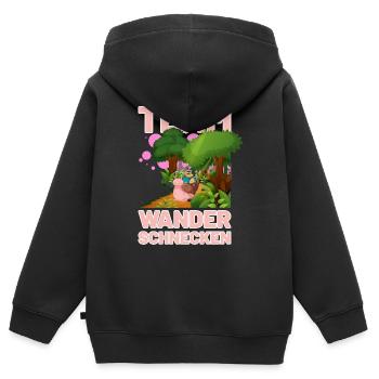 Team Wanderschnecken - Kinder Premium Organic Zip Hoodie - Schwarz - Hinten - AI Model Kid Male (0cm)