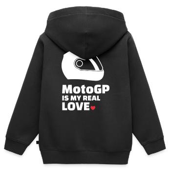 Ich Liebe Motogp - Kinder Premium Organic Zip Hoodie - Schwarz - Hinten - AI Model Kid Male (0cm)