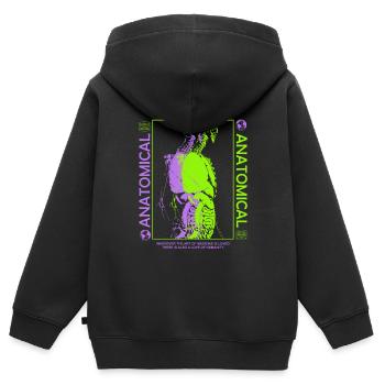 Anatomical Streetwear - Kinder Premium Organic Zip Hoodie - Schwarz - Hinten - AI Model Kid Male (0cm)