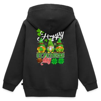 St Paddy’s St Patricksday St Patrick Day - Sweat Premium à capuche zippé enfant bio - noir - Dos - AI Model Kid Male (0cm)