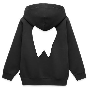 Weißer Zahn - Kinder Premium Organic Zip Hoodie - Schwarz - Hinten - AI Model Kid Male (0cm)
