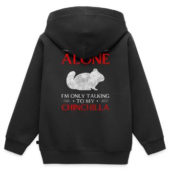 Chinchilla Nagetier Südamerika Niedlich - Kinder Premium Organic Zip Hoodie - Schwarz - Hinten - AI Model Kid Male (0cm)