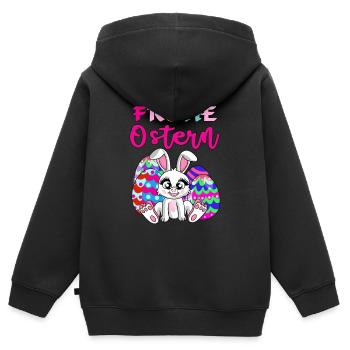 Frohe Ostern, süßes Osterhase, Ostereier Eier - Kinder Premium Organic Zip Hoodie - Schwarz - Hinten - AI Model Kid Male (0cm)