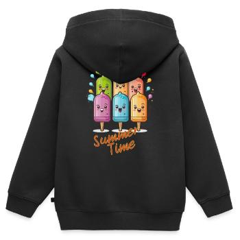 Summer ice cream party on style laughing happily - Kids Premium Organic Zip-up Hoodie - black - Back - AI Model Kid Male (0cm)