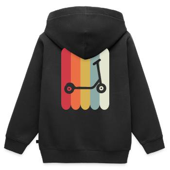 E-Scooter Roller Scooter - Sweat Premium à capuche zippé enfant bio - noir - Dos - AI Model Kid Male (0cm)